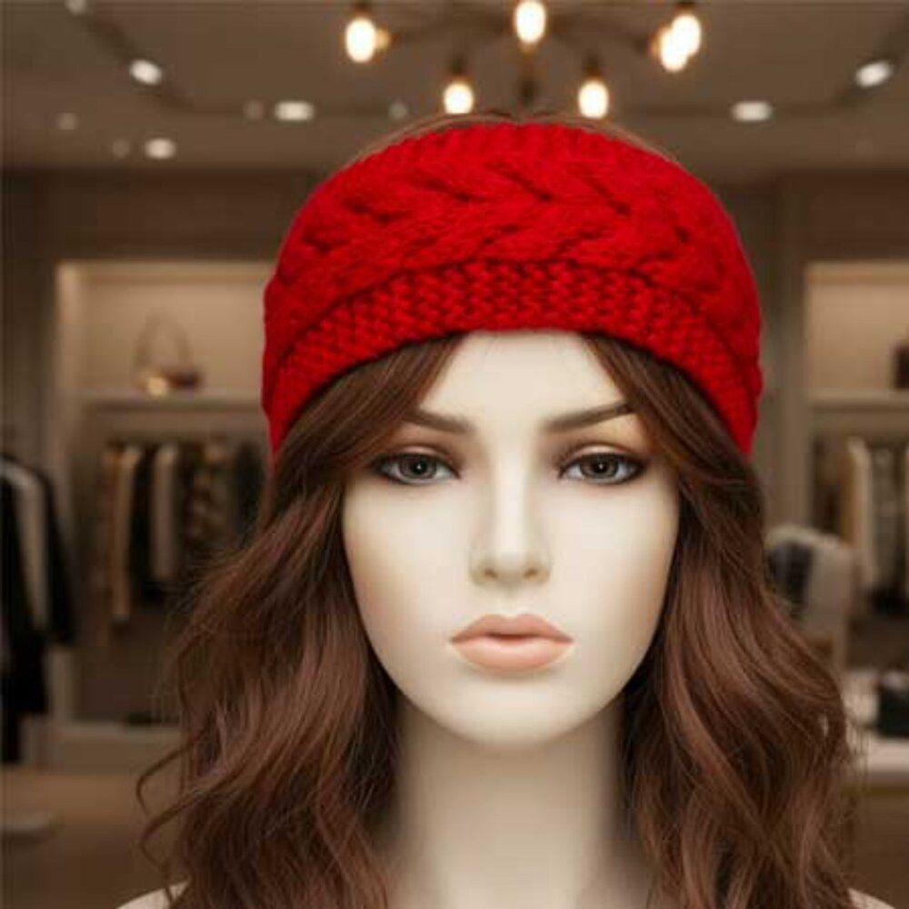Ladies Winter Warm Cute Red Headband - Brand New Ski Headband